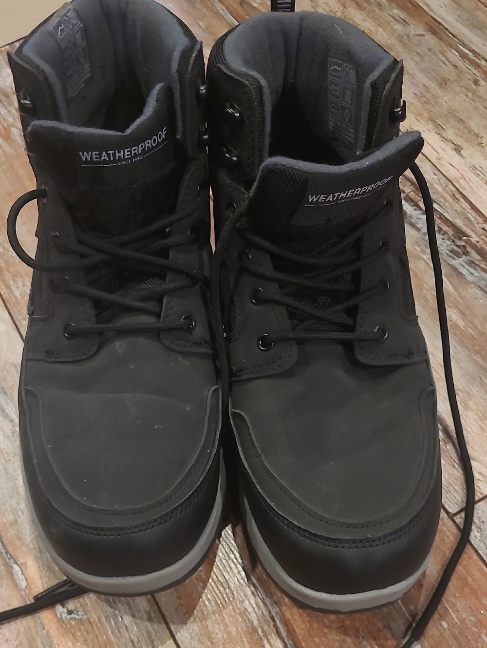 Weatherproof Men's Black/Tan Lace-Up Waterproof Boots